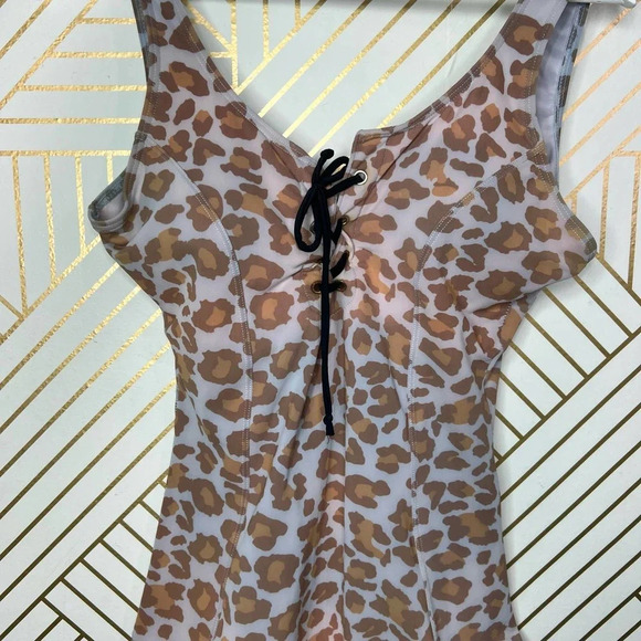 Beach Bash! by Art‎ & Tatyana Retro Leopard One Piece Swimsuit Brown Black - Picture 5 of 11